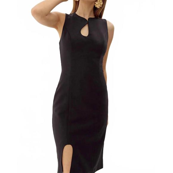NEW ADELYN RAE kayla wave cut sheath dress in black - Picture 4 of 4